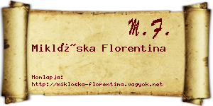 Miklóska Florentina névjegykártya